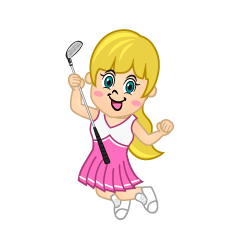 Girl Golfer Jumping