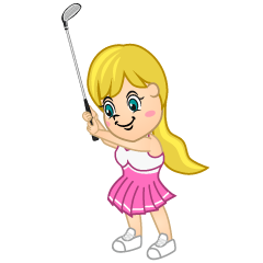Girl Golfer Shooting