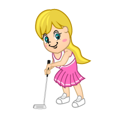 Girl Golfer with Putter