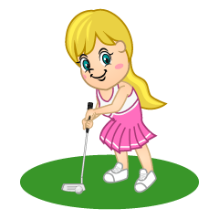 Girl Golfer on Green