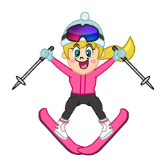 Girl Skier Surprising