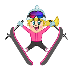 Girl Skier Jumping
