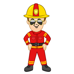 Red Firefighter with Sunglasses