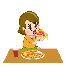 Girl Eating Pizza