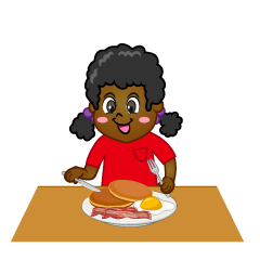 Girl Eating Pancake