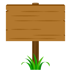 Wood Signboard with Grass