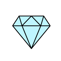 Diamante Celeste Claro Simple desde el Lado
