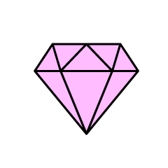 Diamante Rosa Simple desde el Lado
