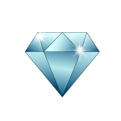 Sparkling Light Blue Diamond from Side