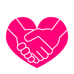 Handshake with Pink Heart