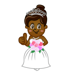 African American Bride Thumbs Up
