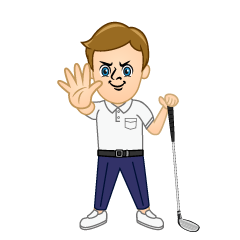 Male Golfer Stopping