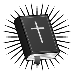 Glowing Bible with Cross