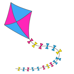 Pink and Blue Kite