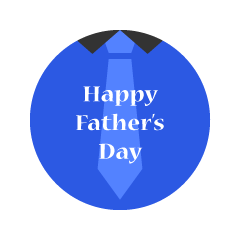 Father's Day Necktie Blue Circle