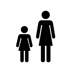 Mother and Daughter Pictogram