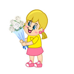 Girl Giving Flowers