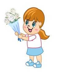 Cute Girl Giving Flowers