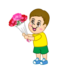 Little Boy Giving Flowers