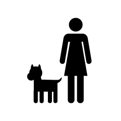 Woman and Dog Pictogram