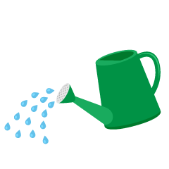 Green Watering Can Pouring