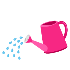 Pink Watering Can Pouring