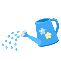 Light Blue Watering Can Pouring