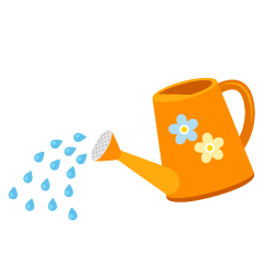 Orange Watering Can Pouring