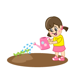 Girl Watering Sprouts