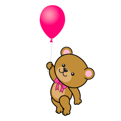 Teddy Bear with Pink Balloon