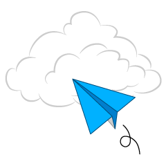 Paper Airplane with Cloud