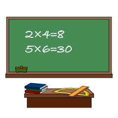 Classroom Blackboard with Math