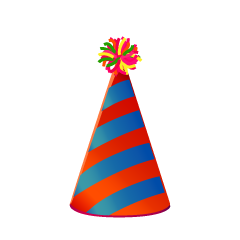 Blue and Red Stripes Party Hat