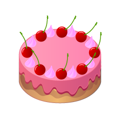 Pink Cake with Cherry