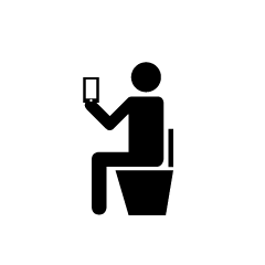 Using Mobile Phone in Toilet Pictogram