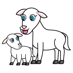 Mother Goat and Kid