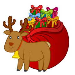 Reindeer and Santa's Gift Bag