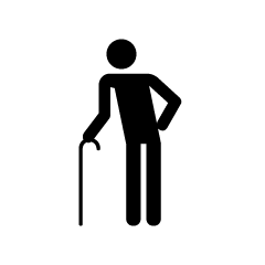 Old man with cane Pictogram