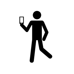 Smartphone while walking Pictogram