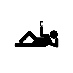 Lying down and Watching Smartphone Pictogram 