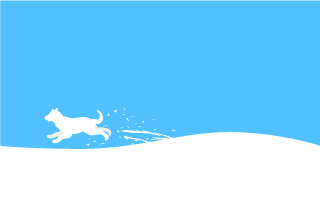 Dog running on the snowy field Graphics