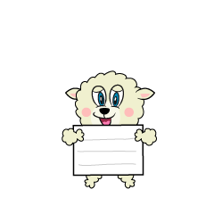 Sheep with a Board