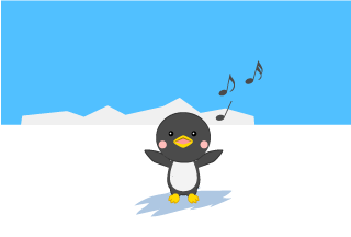 Singing cute penguin