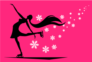Figure skating female silhouette Pink Graphics