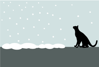 Snow and cat silhouette Graphics