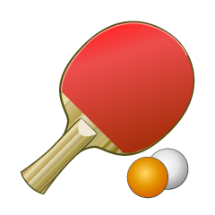 Raqueta y pelota de tenis de mesa