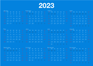 2019 Red Calendar