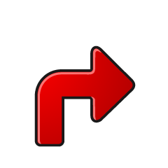 Red Arrow Turns right
