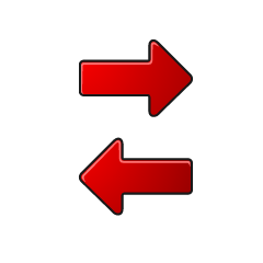 Flecha roja izquierda y derecha