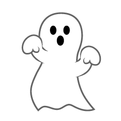 halloween clip art black and white ghost